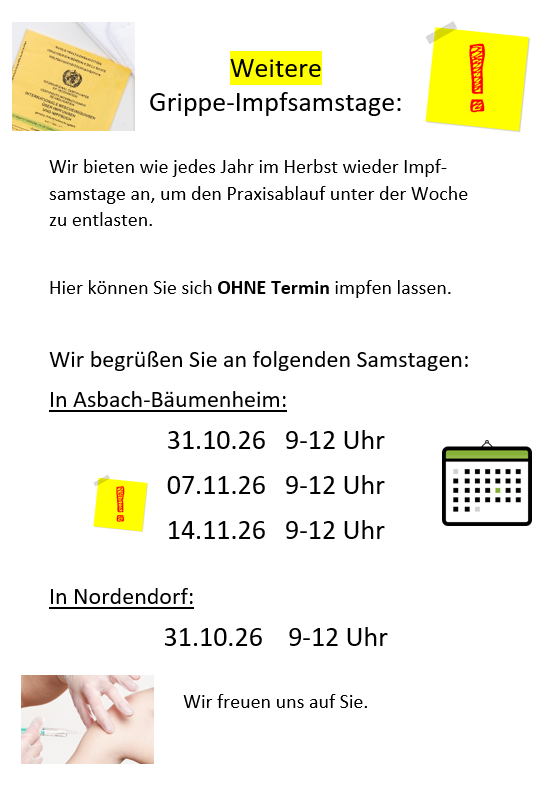 Weitere Impfsamstage 2026 Grippeimpfen 2026